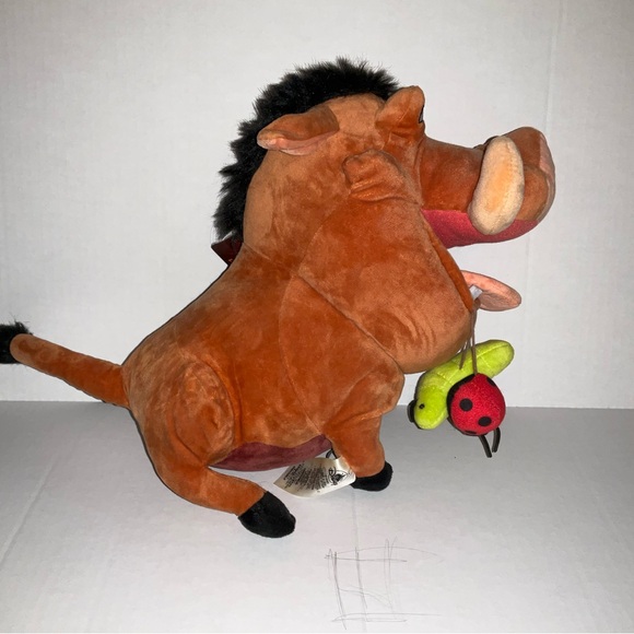 Disney Lion King Pumba Bugs Hanging out of Mouth Large Plush - Picture 5 of 7